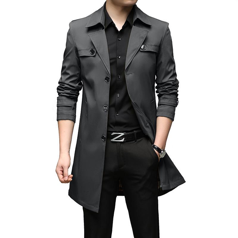 

Мужское повседневное тренчковое пальто средней длины большого размера - Демисезонное пальто L