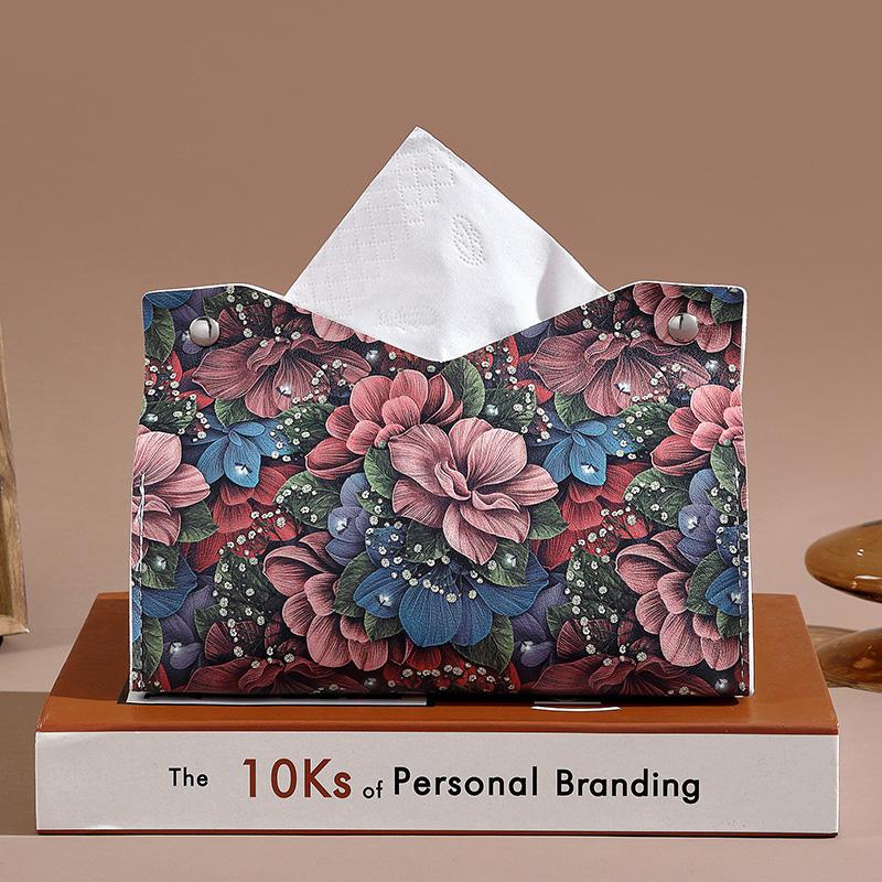 1 ks Obal na papírové utěrky Interiér auta Kožené Malování Stahovací Módní Krabička na kapesníky Úložný box Držák na kapesníky