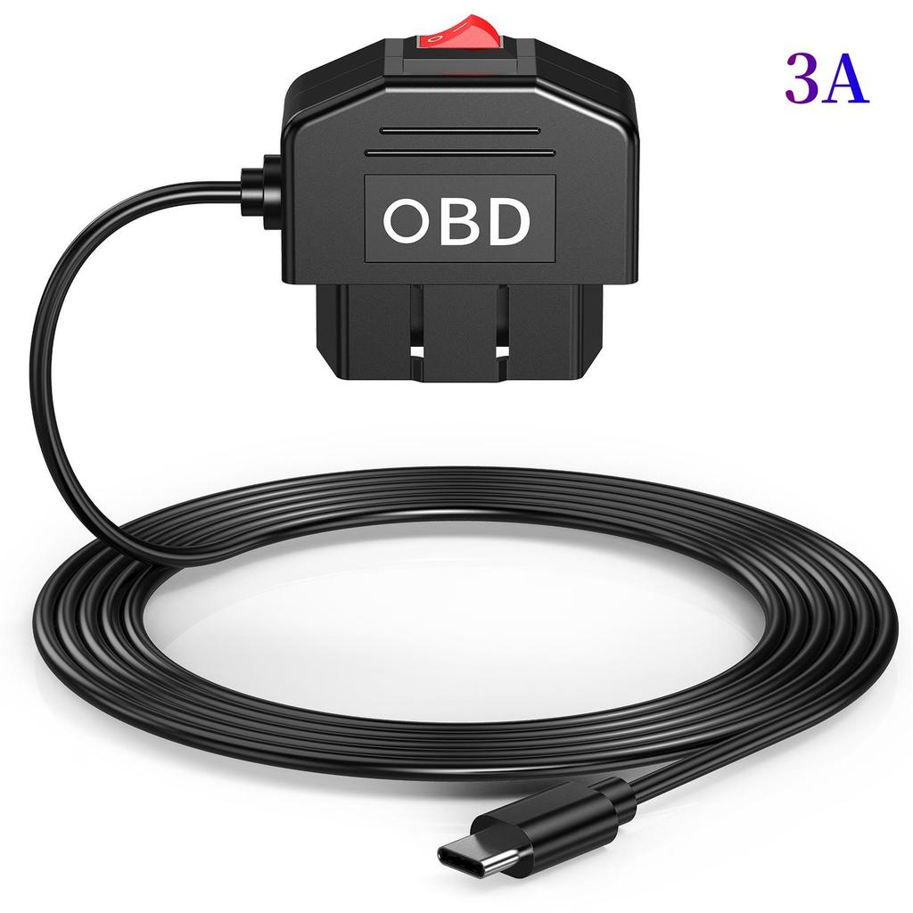 OBD To Type C Charger Power Cable Car Dash Camera 24h Parking For Dash Camera Car DVR 24h Parking Car Battery Protection