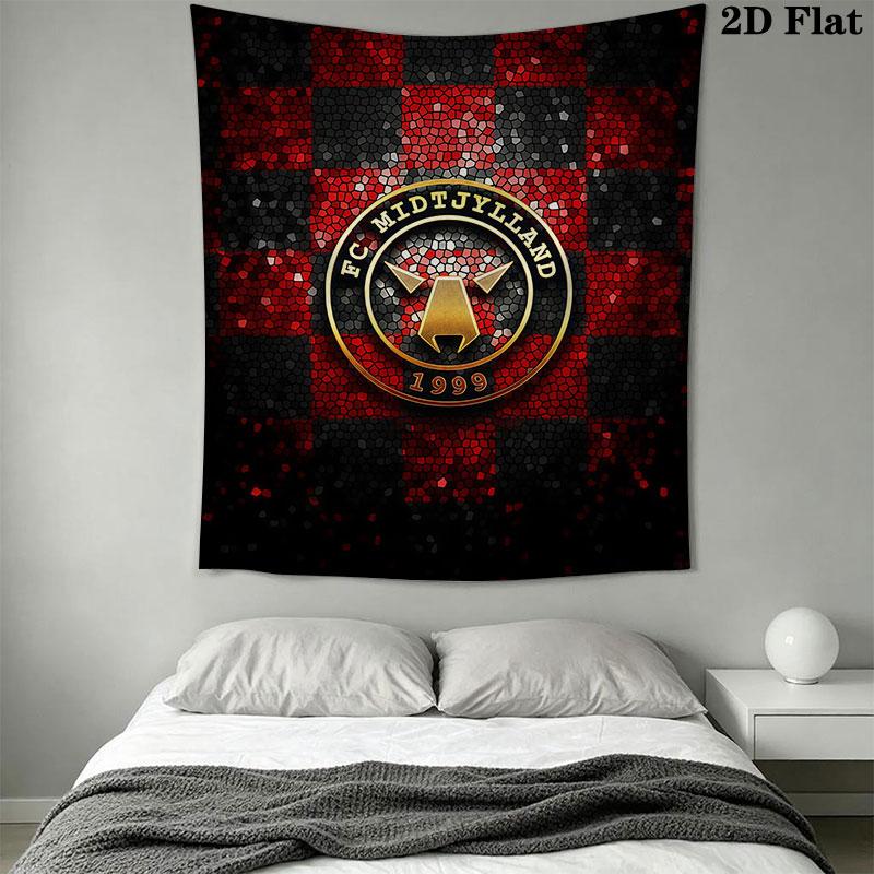FC Midtjylland Wall Hanging Printed Fabric Blanket Decorative Tapestries for Bedroom Living Room Home Decor