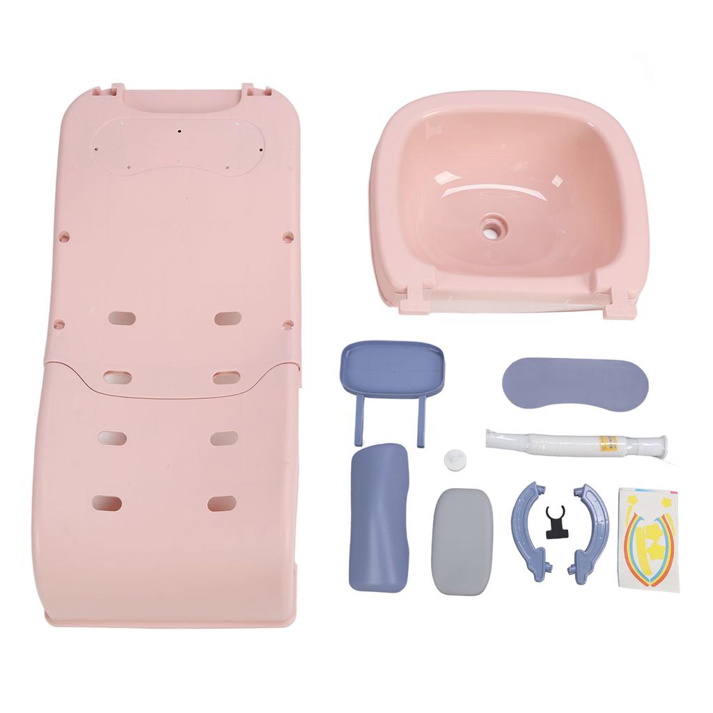 Scaun pentru șampon pentru copii, pliabil, pentru prevenirea alunecării, scaun pentru spălarea părului pentru copii mici cu bazin de șampon pentru 0 până la 10 ani