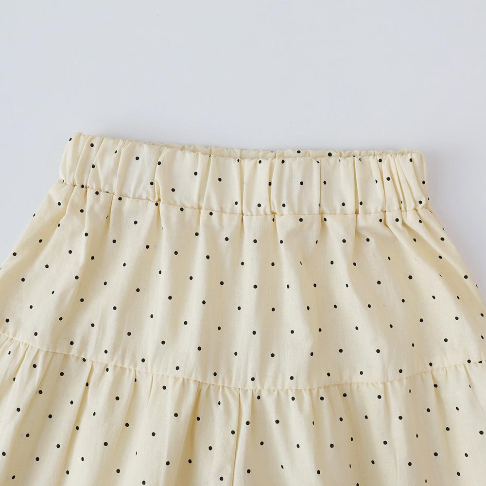 Bear Leader Baby Girl's Casual Clothing Round Neck Sleeveless Polka Dot Top+Wide Leg Pants Set with Bow and Botton 2PCS Set
