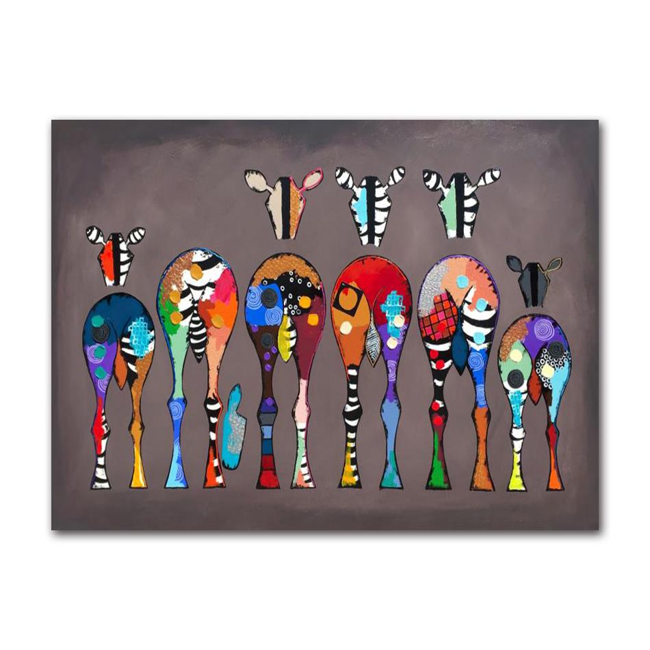 Afrikanische Tiere Kunstbilder Für Wohnzimmerwand Abstrakte Zebra Leinwand Kunstgemälde An Der Wand Bunte Tiere Kunst Drucke