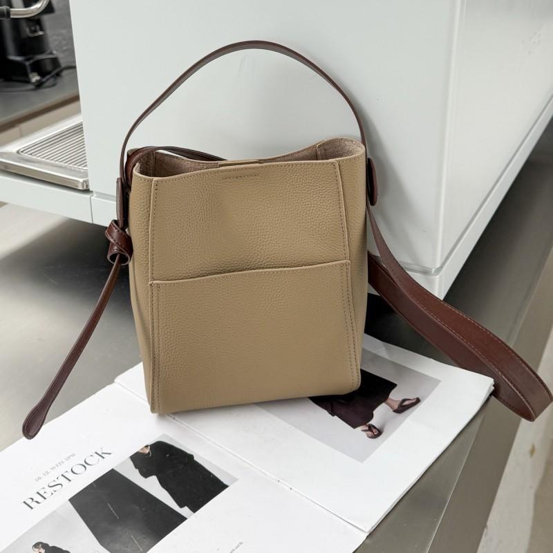 

Korean Version Soft Leather Bucket Bag Handbag Women s High-end Sense One Shoulder Diagonal Cross Large Capacity Commuting Tote Armpit