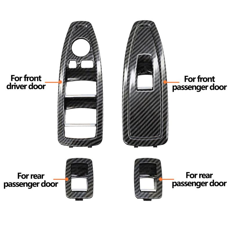 Interior Door Carbon Fiber Window Regulator Switch Panel Trim Cover Replacement For BMW 1 3 4 Series F20 F30 F31 F34 F35 F36