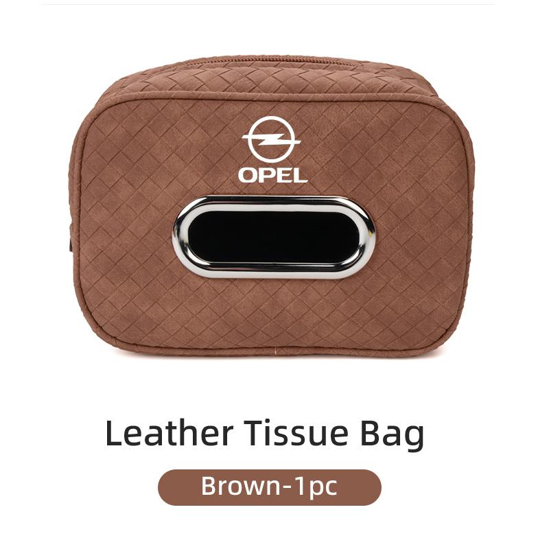 

Car Tissue Box Leather Seat Back Hanging Napkins Paper Towel Bag For Opel Astra Insignia Corsa Zafira Meriva Mokka Grandland OPC