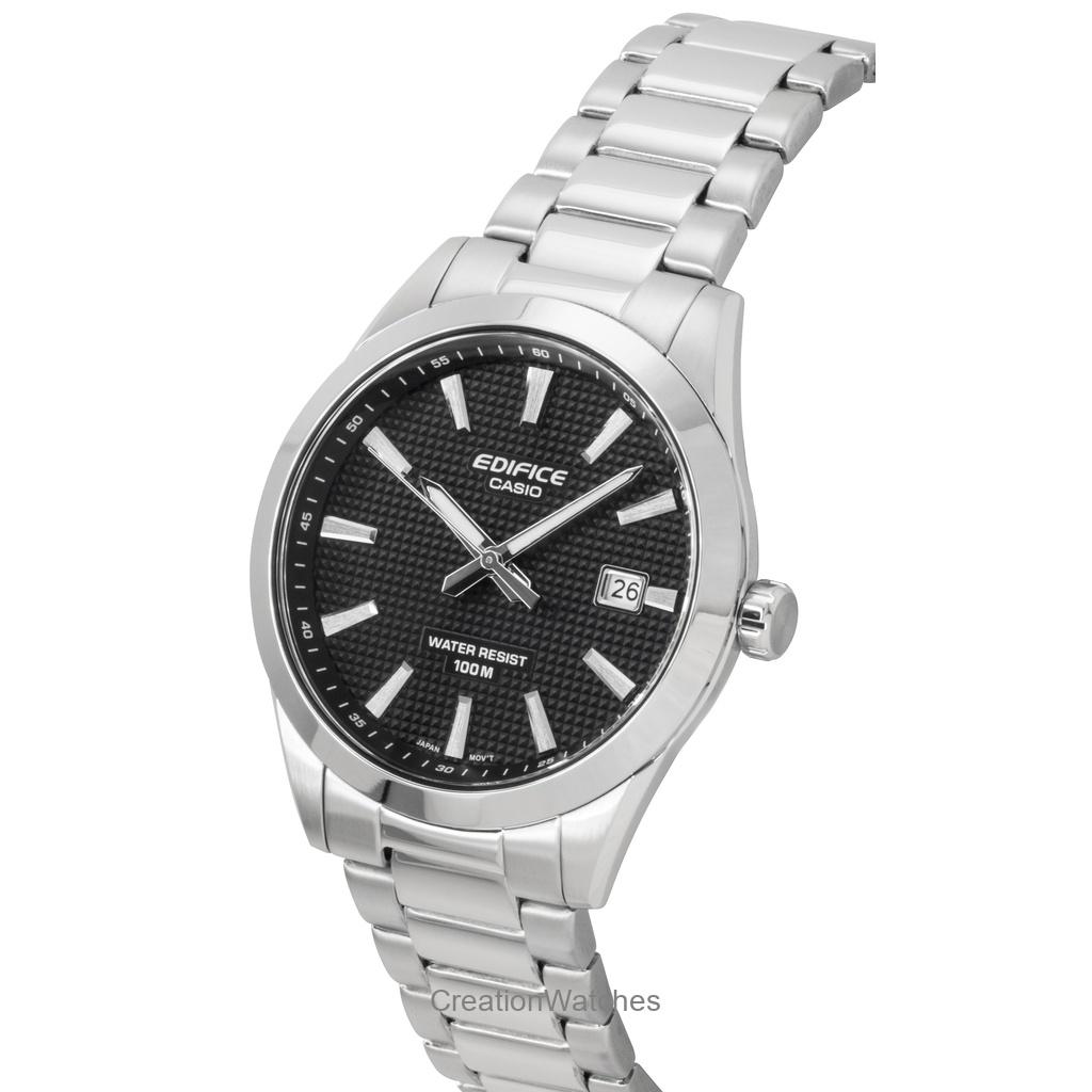 Casio Edifice Analog Stainless Steel Black Dial Quartz EFV-160D-1A 100M Men's Watch