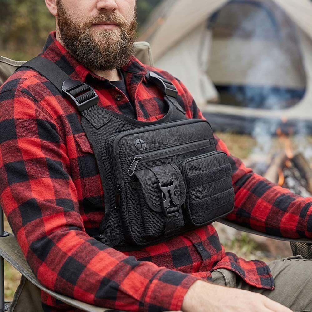 Water Resistant Sports Vest Bag Multi-functional Outdoor Chest Bag Casual Running Vest Bag  Running