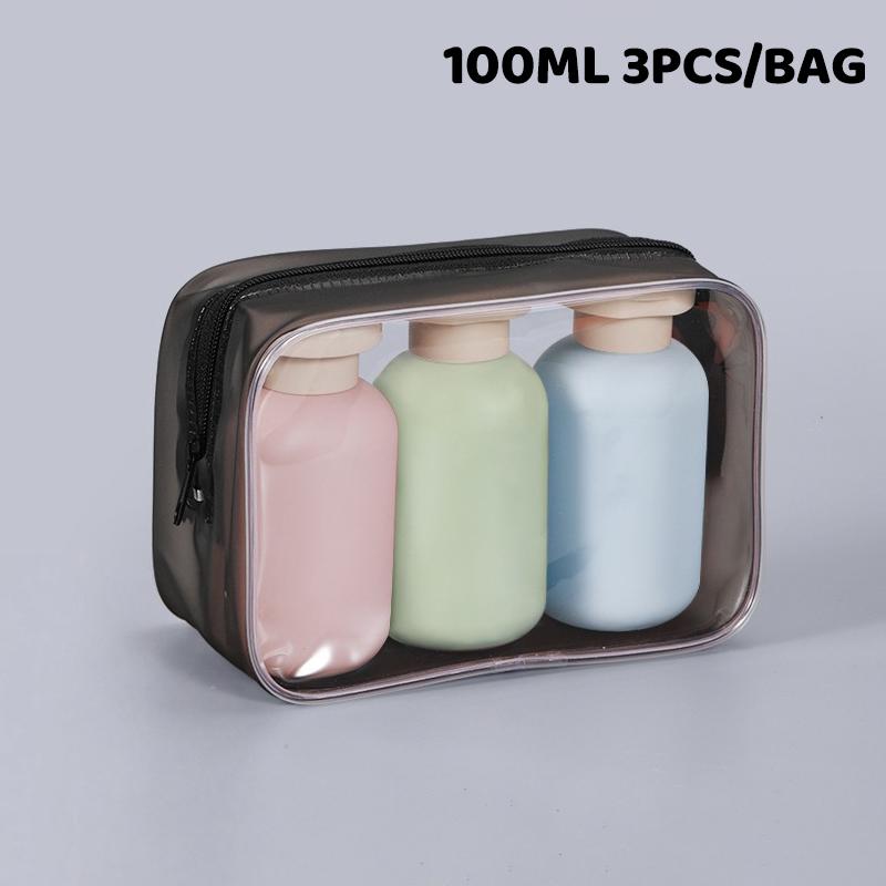 3Pcs Soft Leakproof Travel Bottles Set 100ml 3.4oz Portable Squeeze Tubes For Shampoo Lotion Refillable Travel Essentials
