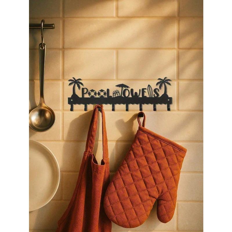 Heavy Duty Wall Hooks Black Modern Towel Robe Hanger Space Saving Mount Organizer Bathroom Bedroom Kitchen Metal Home Storage Decor