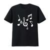 T-shirt Homme Notes de Musique Noir vintage Lavé Décontracté Confortable streetwear Stylé graphique homme Doux Extensible Unisexe