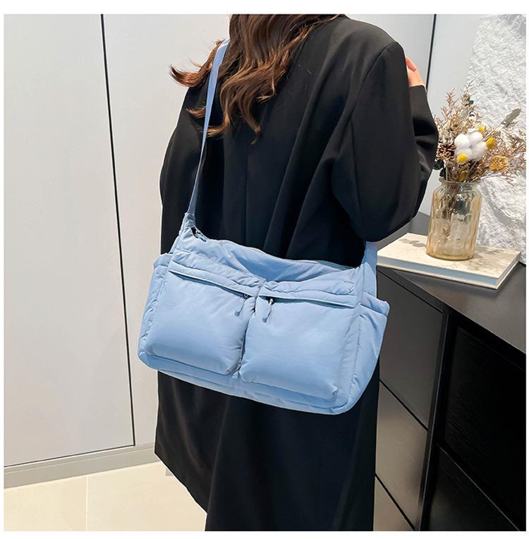 Unisex vodoodpudivá nylonová crossbody taška s více kapsami