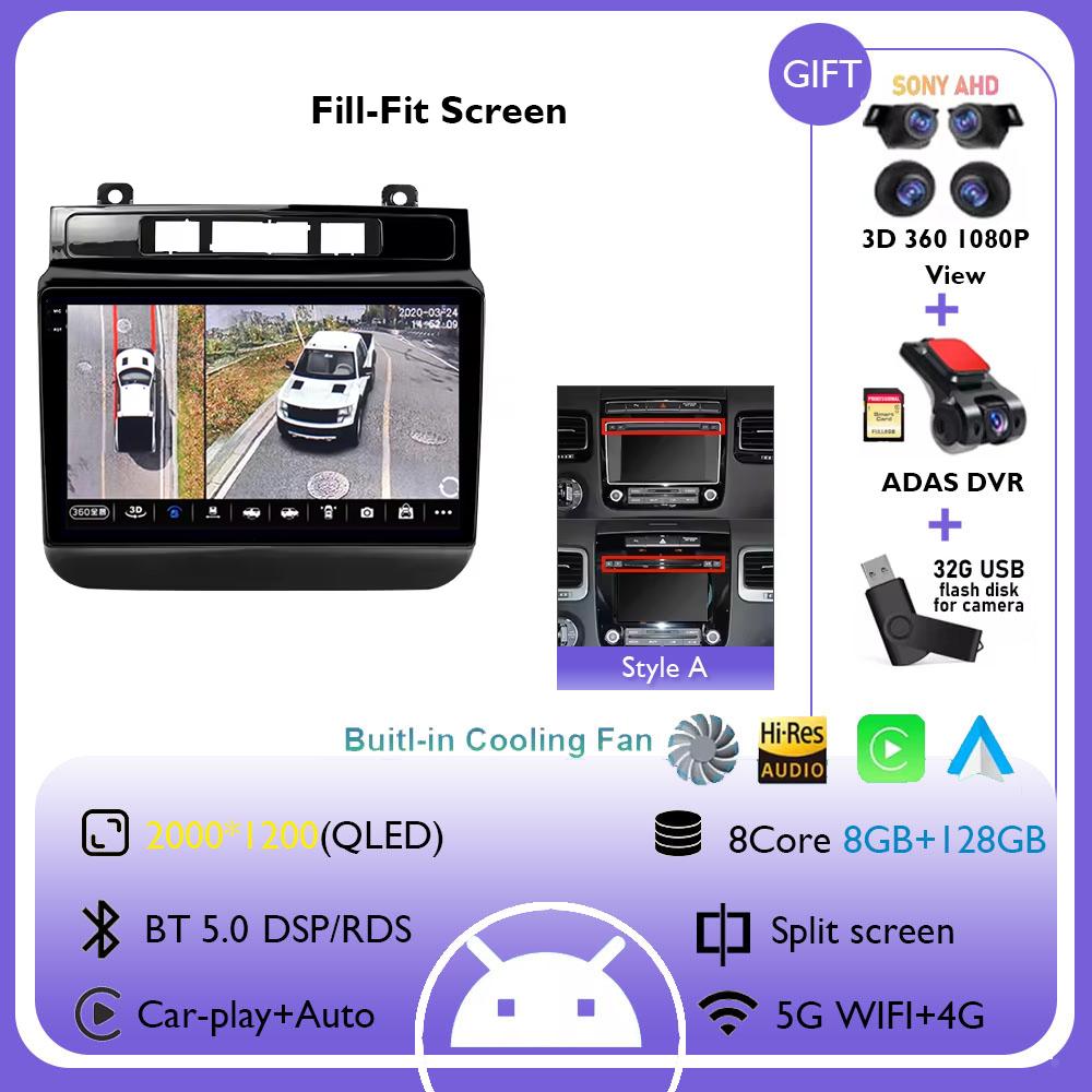 Android 14 Car Multimedia Player For Volkswagen VW Touareg 2012 2013 2014 2016 2018 wireless Carplay Android Auto 4G+WIFI