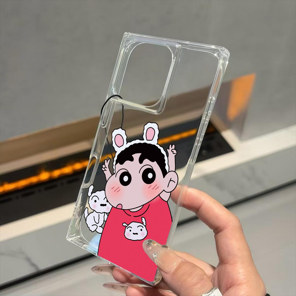 

Clear Square Back Tube Case Protection For iPhone 16 ProMax 13 11 14 Pro Max 12 15 Plus Anti-Oxygen,Cute Shin Pattern Casing iphone 16