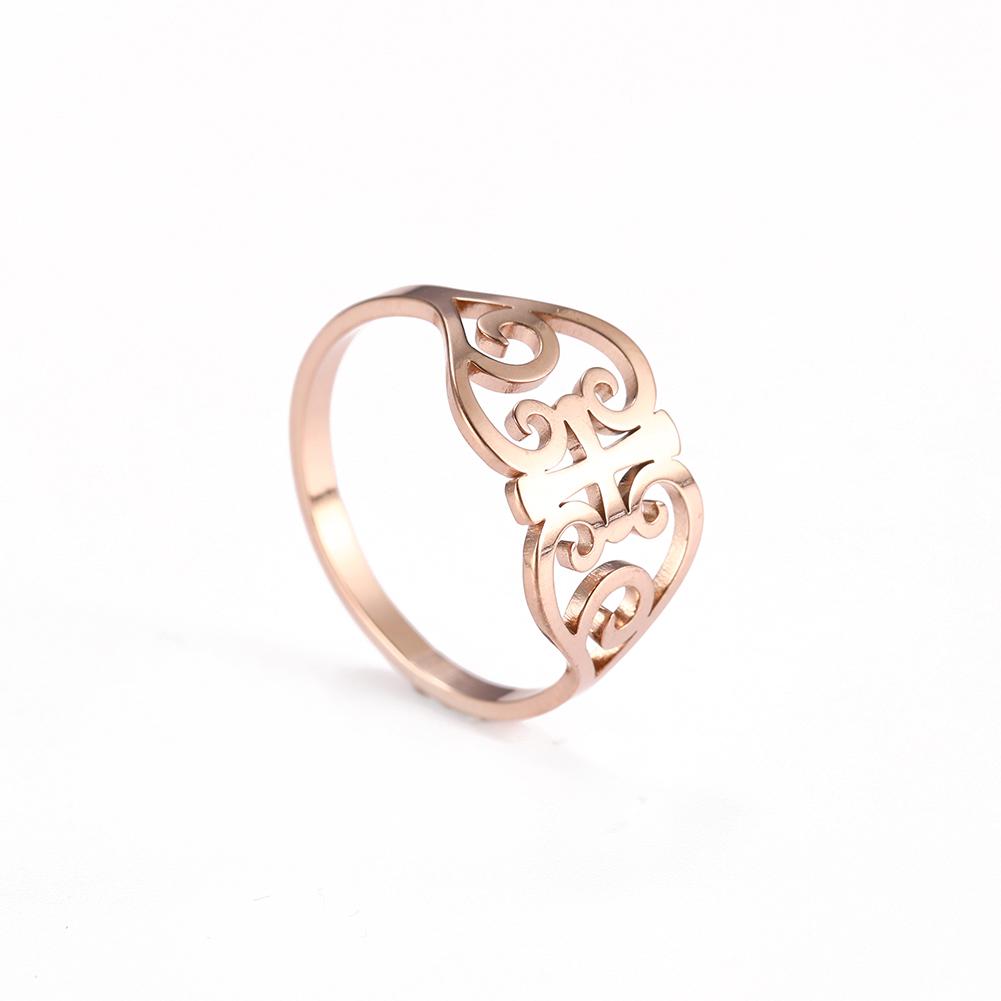Cazador Vintage Flower Filigree Ring Women Gold Color Stainless Steel Finger Rings Jewelry Anniversary Birthday Mother Gift