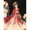 [Hosaku Co., Ltd.] Ancient Hanfu, Classical Beauty, Elegant Chinese Imperial Costume, Cosplay Set, Tang Dynasty Clothes, Haori, Long Skirt, 6-Piece Se