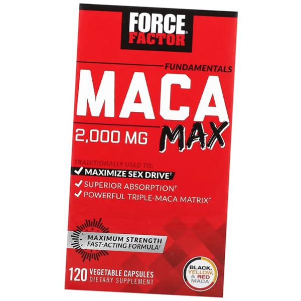 Тройная матрица маки, Fundamentals Maca Max, Force Factor  120вегкапс (08641006)