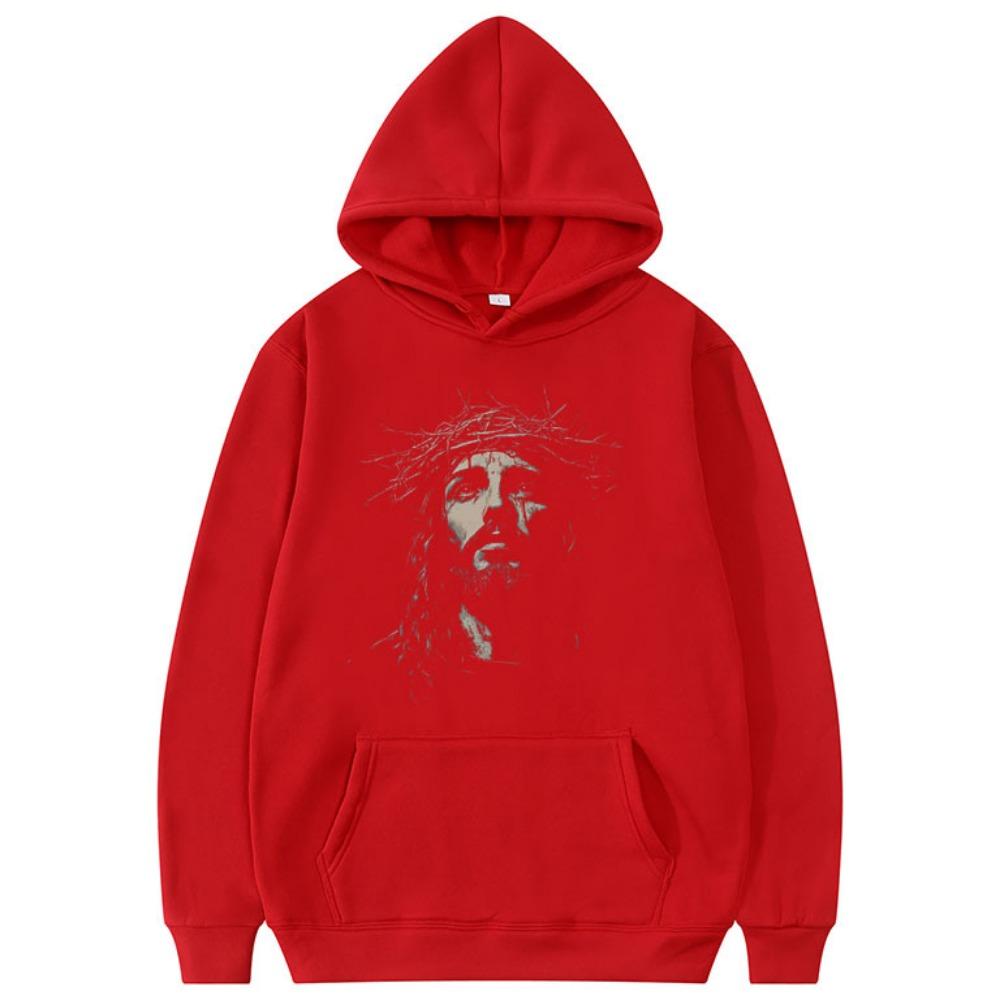 Vintage de Jesus Herren Christlich Religiös Sweatshirt Gothic Rock Sweatshirt Herren Bequem und Modisch