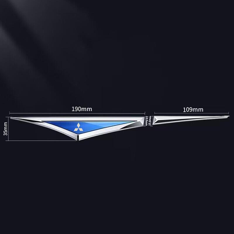 gzbf5 Car Door Blade Fender Logo Sticker Emblems Decals For Mitsubishi Outlander Sport ASX Eclipse Cross Pajero Lancer EVO Delica L200