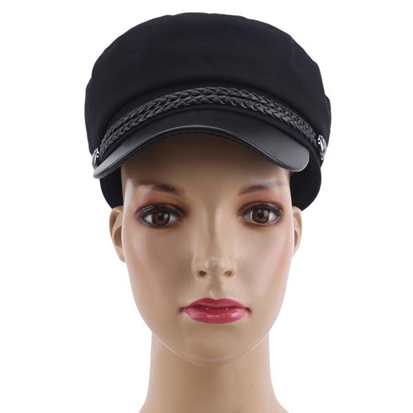 Fashion Hat Cap Women Casual Streetwear Rope Flat Cap Elegant Autumn Winter Warm Beret Hat Female