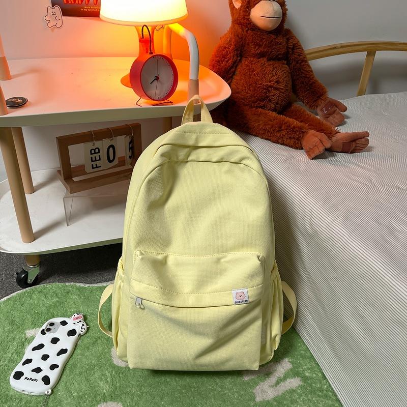 Schoolbagins Japanese Girl Schoolbag Female Korean Version Junior High School Student Cute Solid Color Backpack High School Student Large Capacity