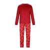 Family Matching Christmas Print Pajama Set, Round Neck Long Sleeve and Long Pants Loungewear for Holiday
