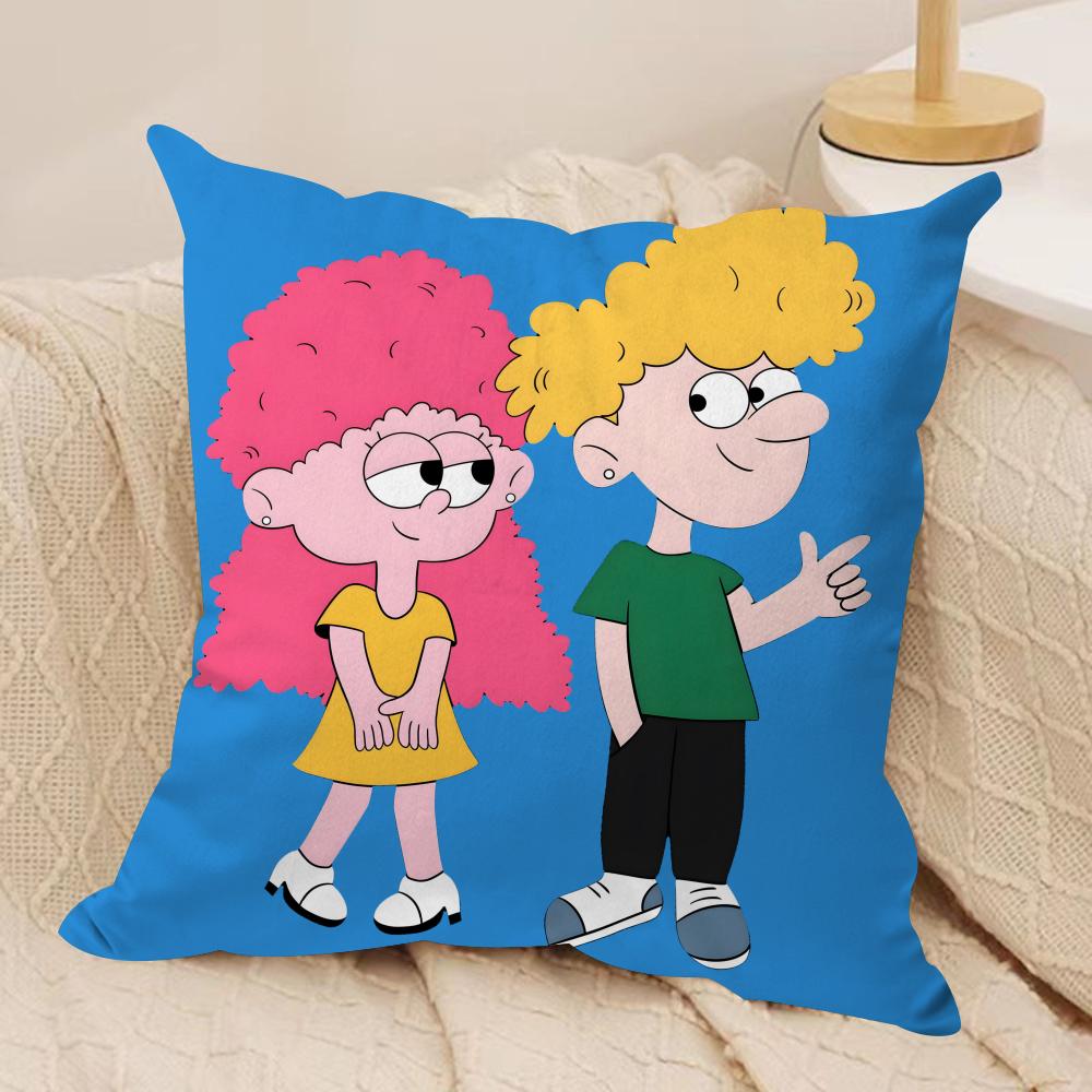 Süßer Cartoon-Paar-Kissenbezug Weicher Plüschstoff Doppelseitig Bedruckter Sofakissenbezug für Alle Jahreszeiten Heimdeko Geschenk