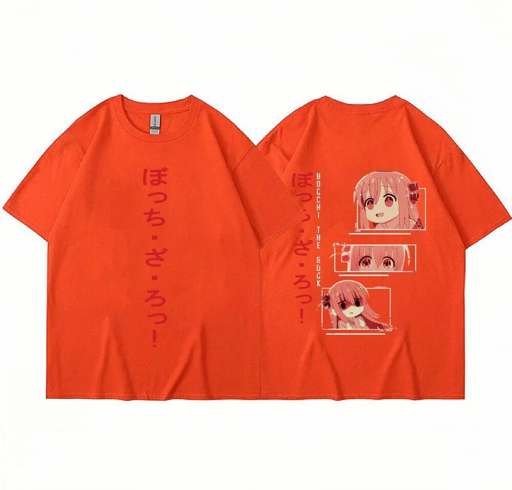 Anime Bocchi The Rock T Shirt Kita Ikuyo Kessoku Band Graphic T Shirts Unisex's Oversized Cotton Fashion Couples T-shirt Streetwear