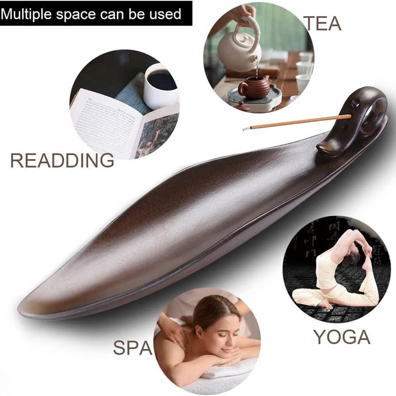 9" Length Incense Stick Holder with 3 Holes, Ceramic Incense Ash Cather for Counters, Meditation Room, Yoga, Home, Office