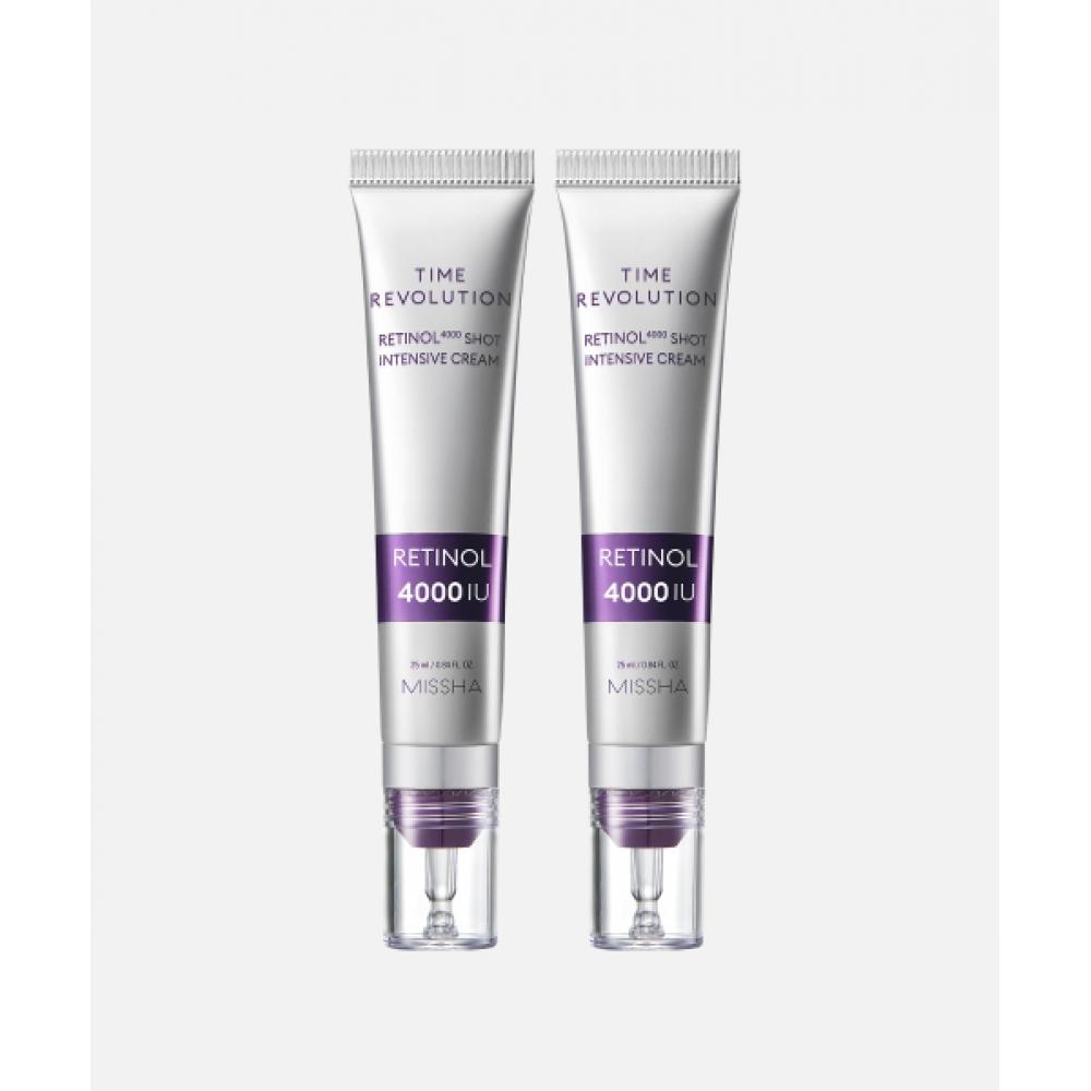 MISSHA [2 шт.] Time Revolution Интенсивный крем с ретинолом 4000 shots 25 мл FREE