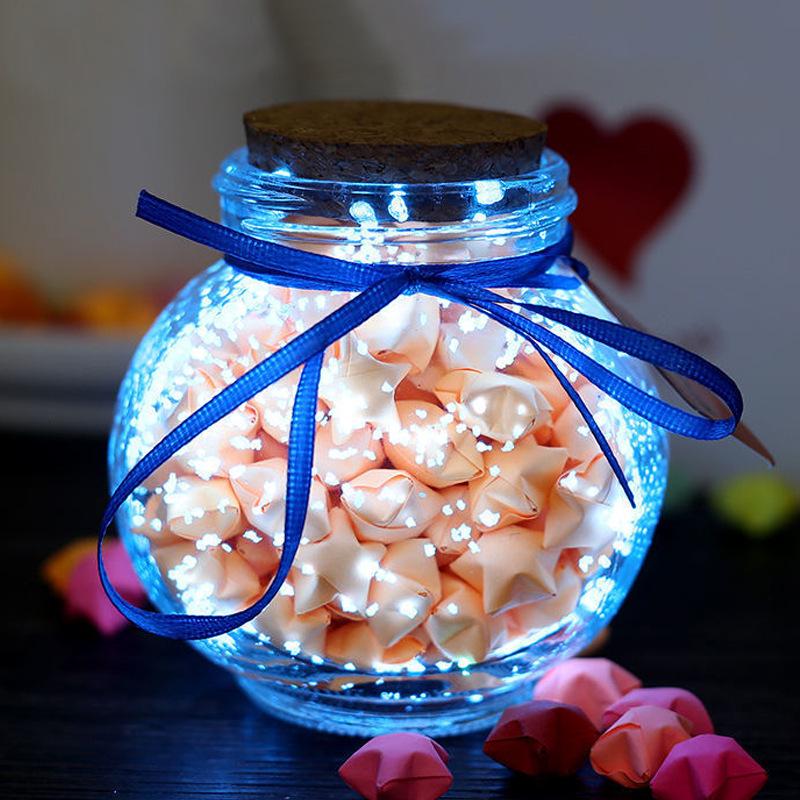 Luminous Starry Sky Glass Wish Bottle with Cork - Creative Gift for Birthdays or Women's Day