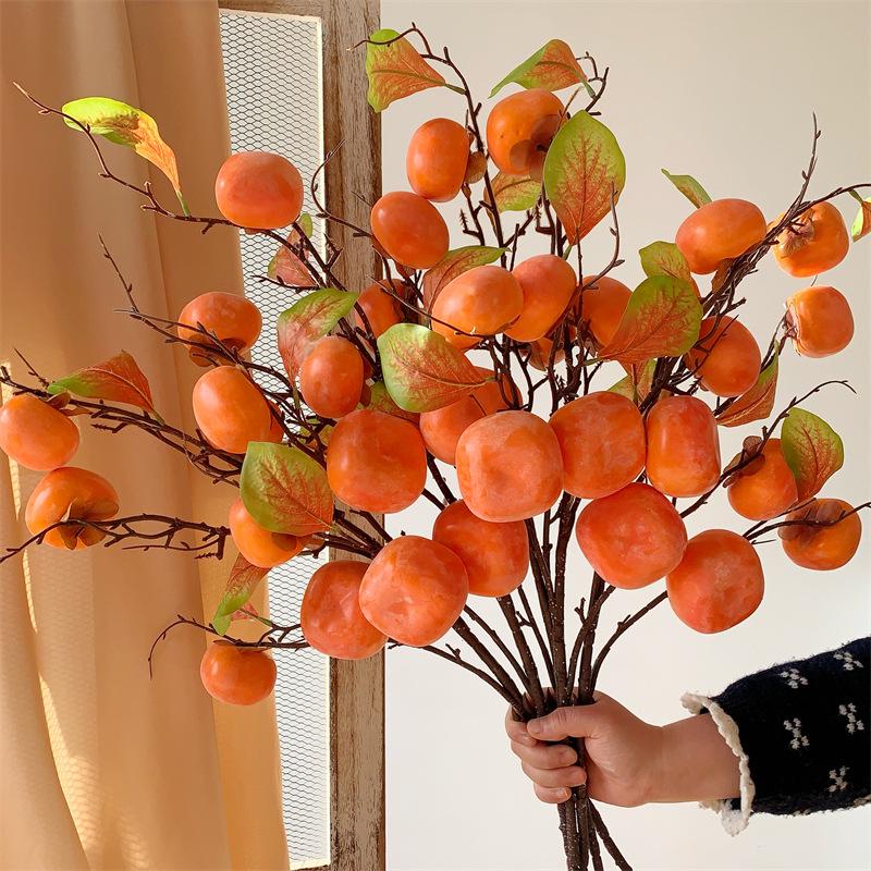 Persimmon Fruit Flower Arrangement: New Year's Dried Floral Decoration