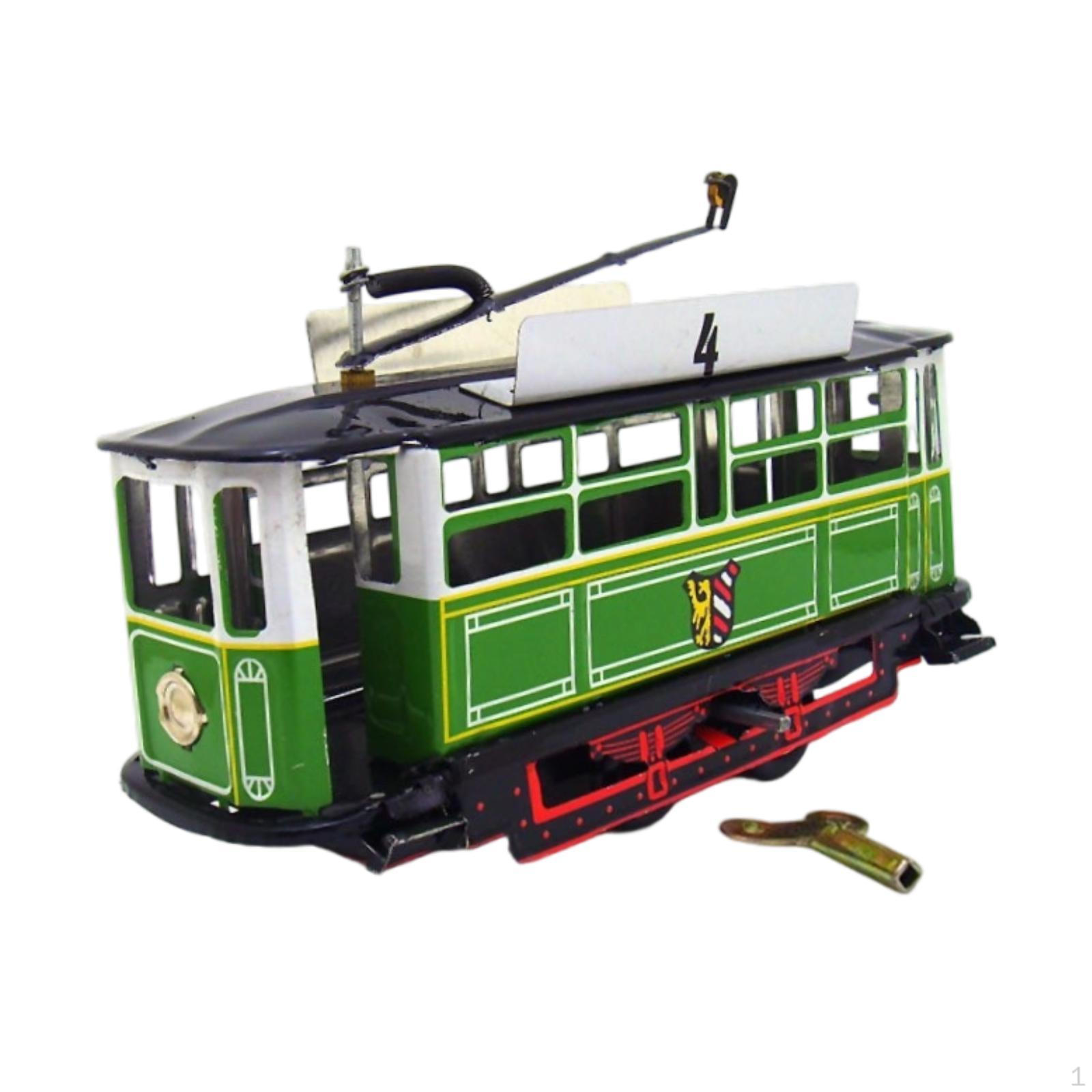 

Tram Model Photo Prop Indoor Classic Ornament Gift Old Fashioned Toy Collection for Bookshelf