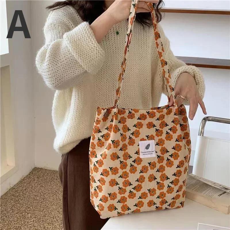 Women's Shopping Bag Large Ladies Canvas Shoulder Bags Tote Shopper Eco Reusable Bag Floral Handbag for Women