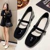 Quadratische Absatz-EinzelSchuhe Für Damen, Herbst Neue Quadratische Kopf-Taschen-Kopf-Schuhe, Flacher Mund-Reise-Riemen, Niedrige Damen-Schuhe, Große Größe.