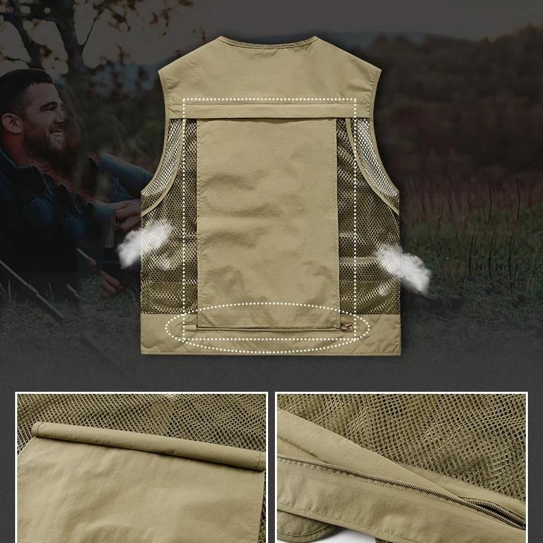 Outdoor Leisure Vest Men's Multi-Pocket Breathable Outdoor Sports Coat High-Quality Design Leisure Vest Men