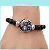 Snygg Svart Elastisk Tecknad Pärlarmband Handgjord Glas Anime Gåva För Män Och Kvinnor