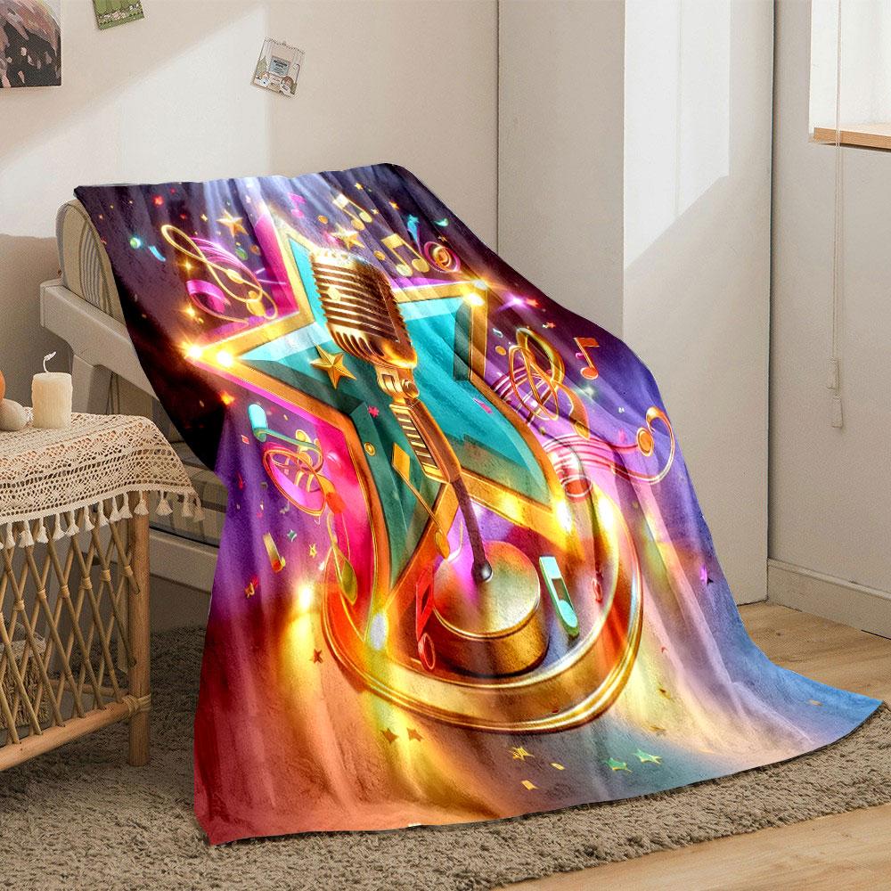 Retro Music Star Design Print Blanket Soft and Cozy Perfect for the Living Room Bed Sofa or a Nap,gift