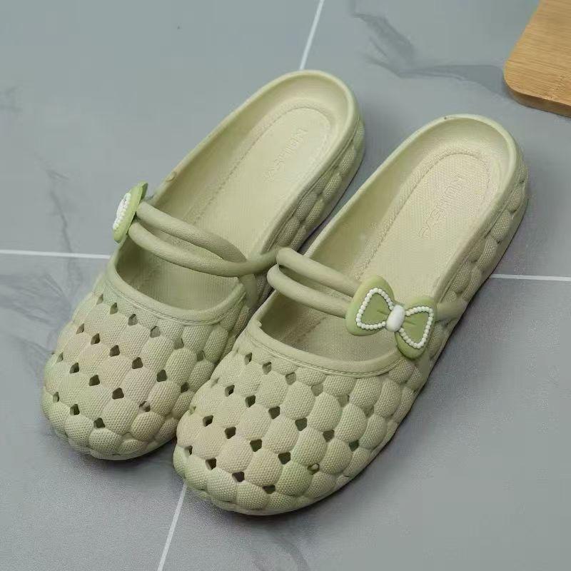 2025 Women's Summer Non-slip Soft Sole Baotou Slippers - Breathable, Cute Casual Shoes for Home & Outdoor Wear