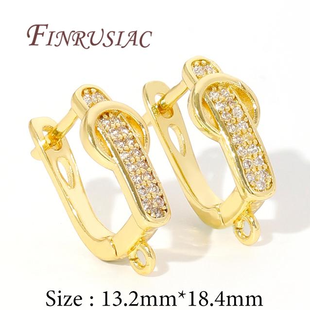 18K Real Gold Plated Earring Fixtures,Earwires Fasteners For Earrings,DIY Jewelry Making Supplies,Luxury Earrings Accessories