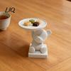 Bear Jewelry Holder 3D Printed Polar Storage Tray, Cute Animal Ring & Dish, Solid Base Ornament Minimalist Desk Organizer for Keys Coins Trinkets,