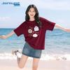 Jeanswest Women's Pure Cotton Printed Short Sleeve T-Shirt
