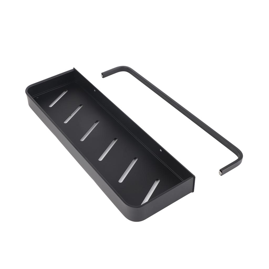 Prateleira de Armazenamento para Banheiro 40cm Alumínio Preto Montada na Parede Prateleiras Flutuantes Porta-Toalhas Prateleira Organizadora Suspensa com Gancho