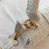 Woven Pattern Mini Handbag Women Solid Color Crossbody Bag Fashion Top Handle Square Purse