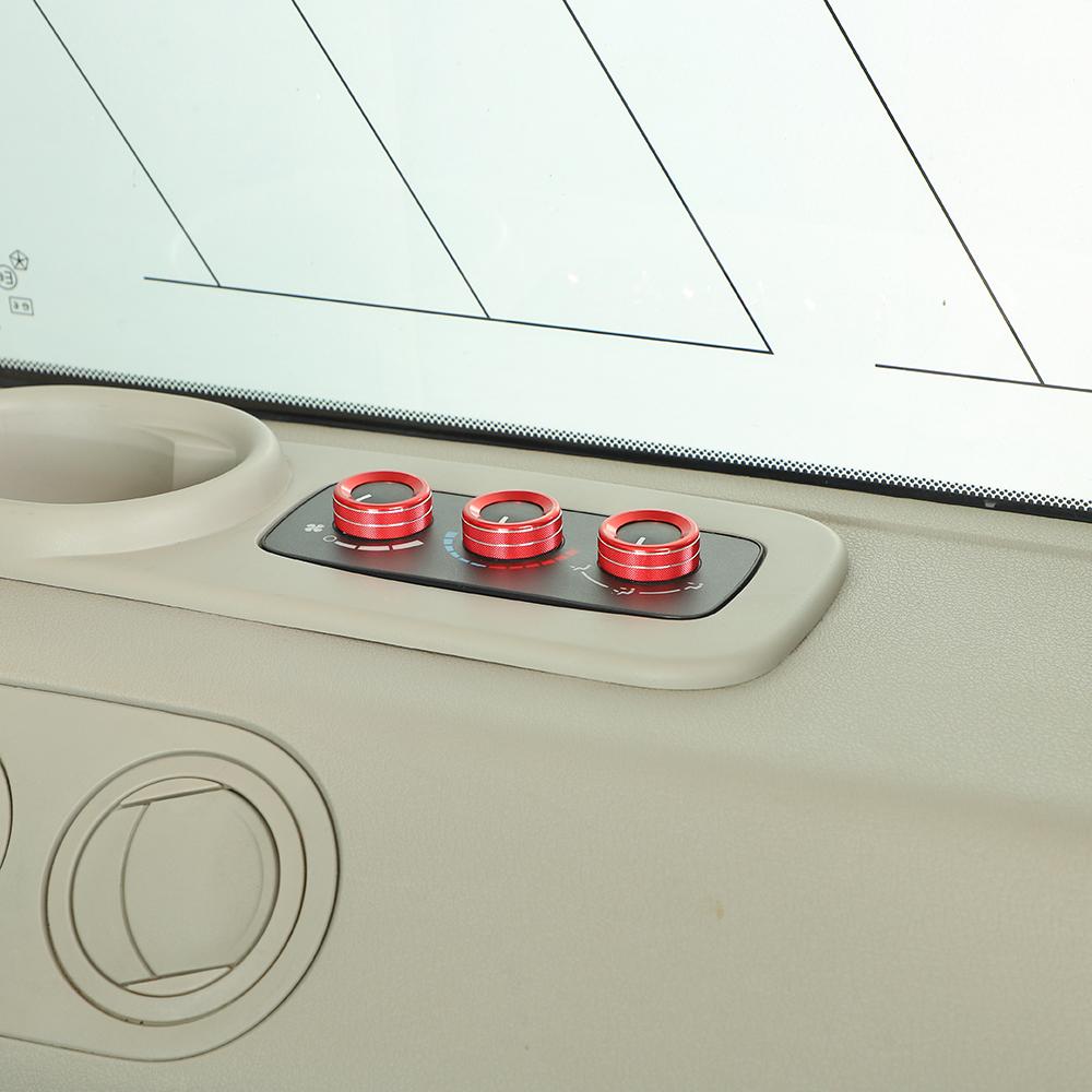 Aluminum Alloy Car Interior Trim For Jeep Grand Commander 2006- 2010 Air Conditioning Switch Knob Decoration Ring Cover