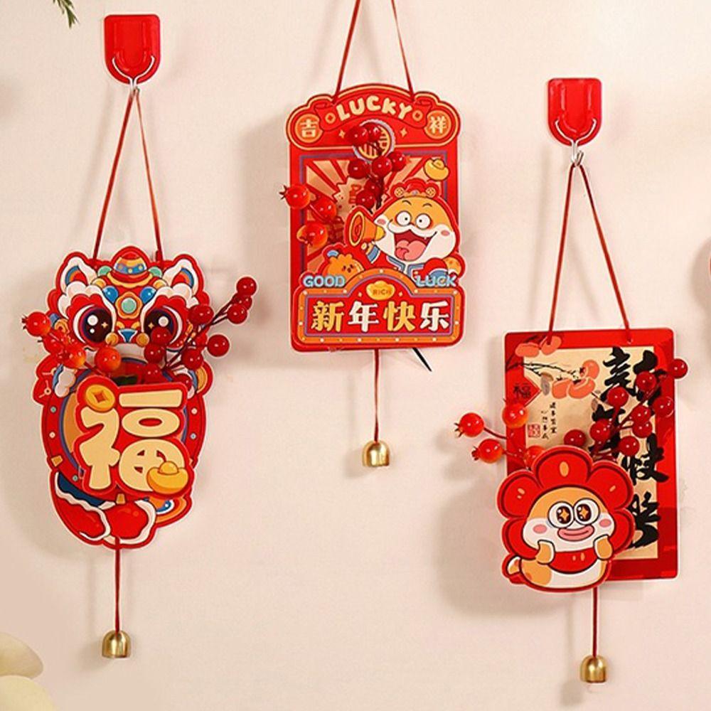 Cartoon 2025 New Year Lucky Pendant Handmade Fu Character Hanging Ornament  Living Room Decoration