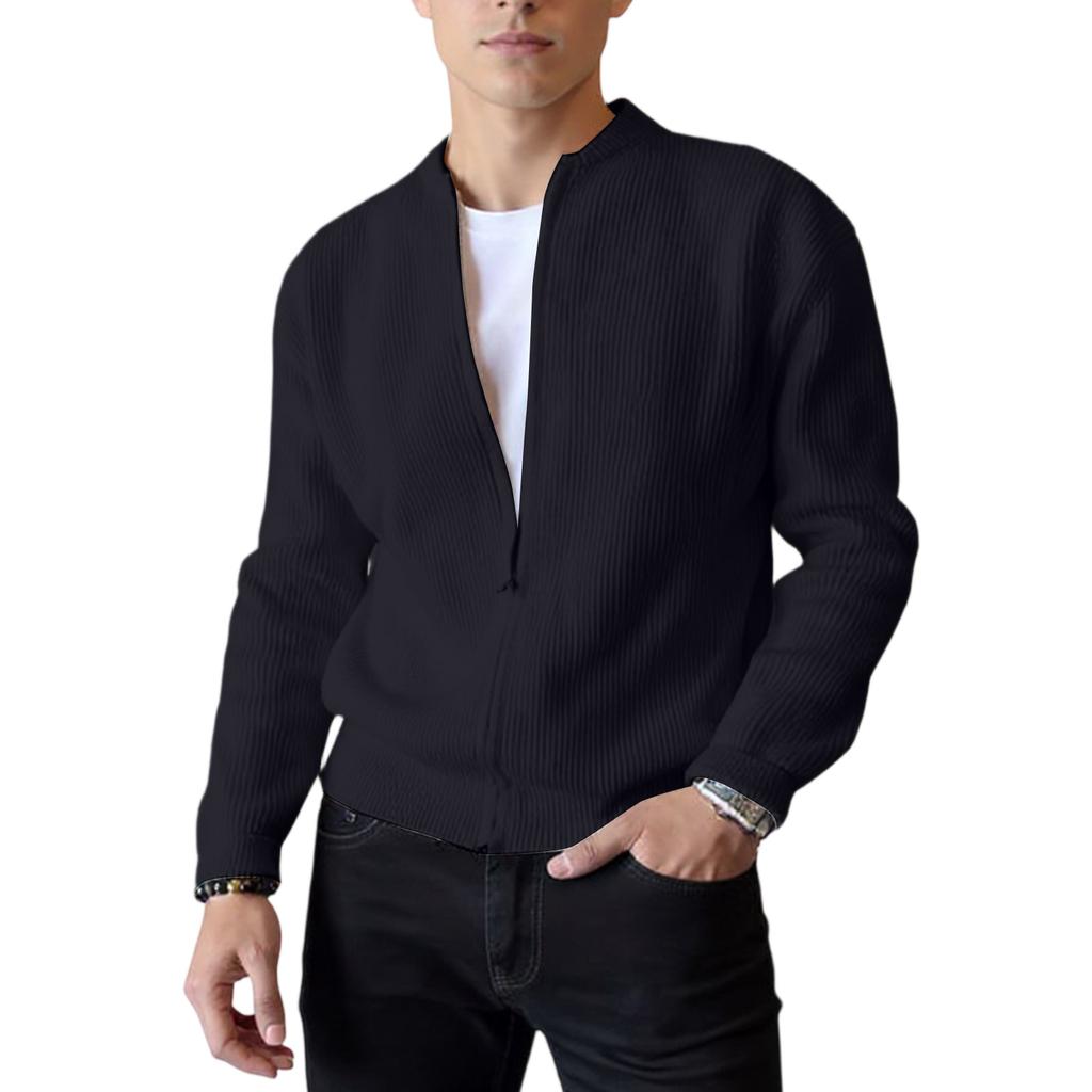 Men's  Self-Cultivation  Leisure  Round Neck  Business  Keep Warm  Knitted Sweater  Long Sleeves  Sweater  Cardigan  Jacket  Coat