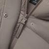 Li Ning Womens Fitness Series Loose Hooded Solid Color Versatile Casual Short Zipper Winter Down Jacket Women Outerwear Tree-Gray Brown AYMU086-4