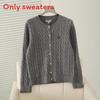 College Style Knit Sweater Cardigan For Women With Embroidery In Autumn Winter