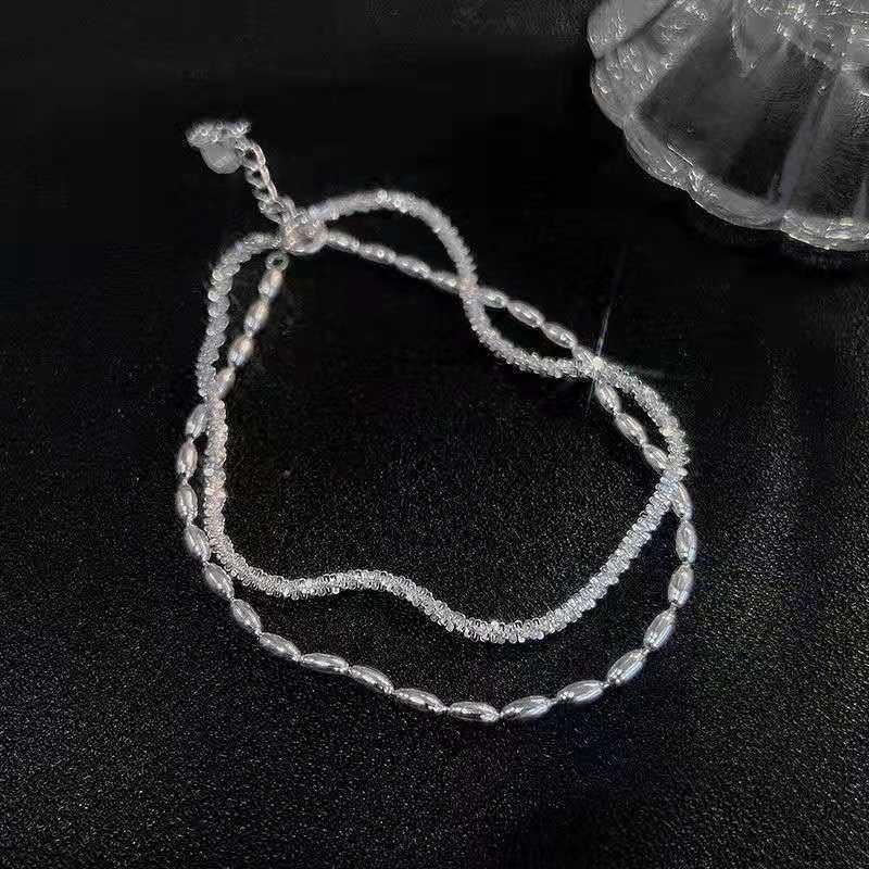 Shiny 925 Sterling Silver Chain Bracelets For Women Luxury Design Double Layered Starry Sky Beads Bracelets Party Charms Jewelry